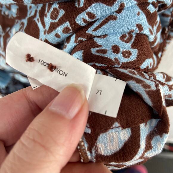 Poupette St Barth Blue Brown Maxi Dress Size Medium NWT - Picture 5 of 6
